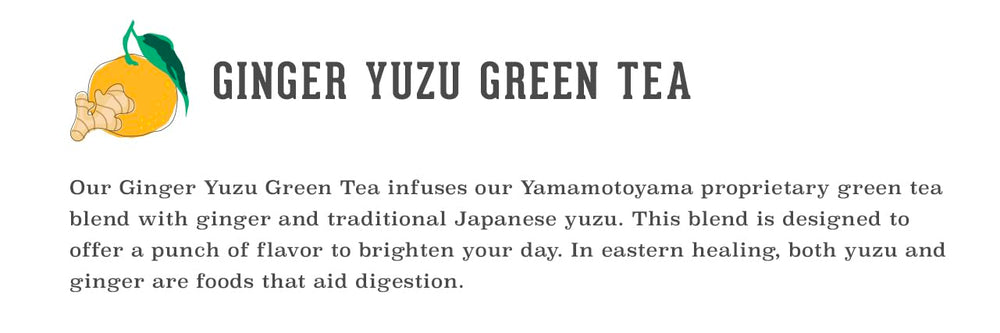 Yamamotoyama Ginger Yuzu Green Tea in a cup reveals soothing citrus infusion