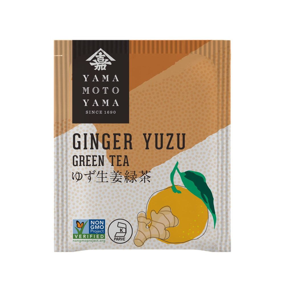 Yamamotoyama Ginger Yuzu Green Tea packaging showing premium ingredients and aroma