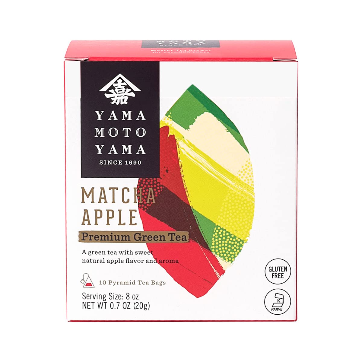 Yamamotoyama Matcha Apple pyramid tea bag delivering crisp apple flavor in a convenient infusion