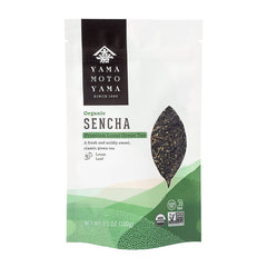 Yamamotoyama Organic Sencha loose leaf tea—vibrant brew with natural caffeine for mindful mornings.