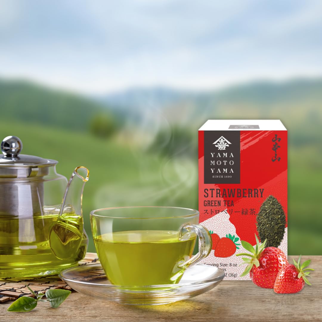Yamamotoyama Sencha infusion in a cup, balanced earthy notes and smooth finish.
