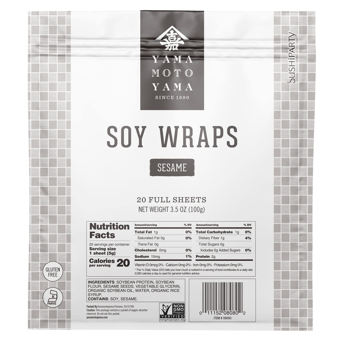Yamamotoyama Sushi Party sesame wrappers ready for easy sushi making at home.