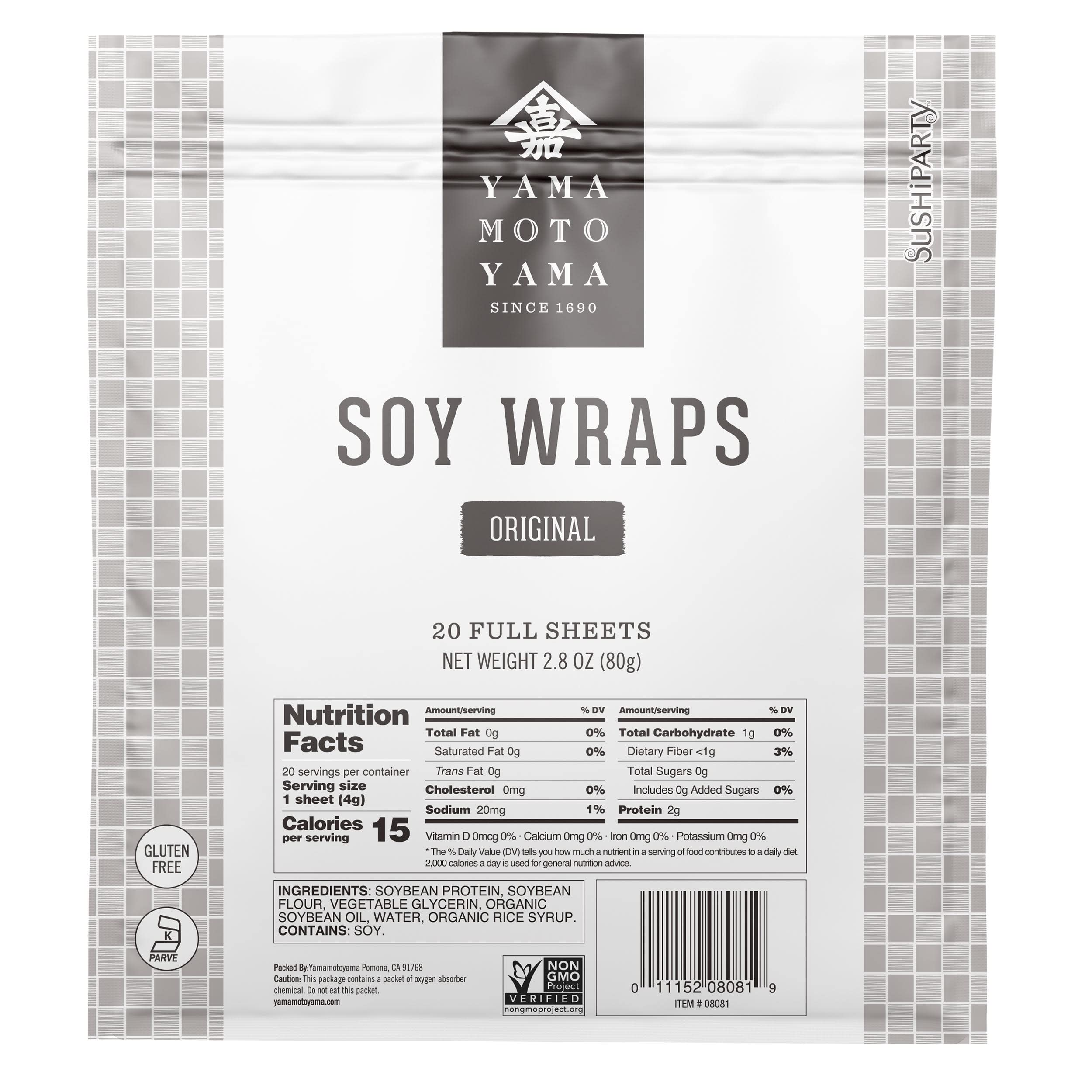 Yamamotoyama Sushi Soy Wrapper original sheet for easy at-home rolls with mild flavor