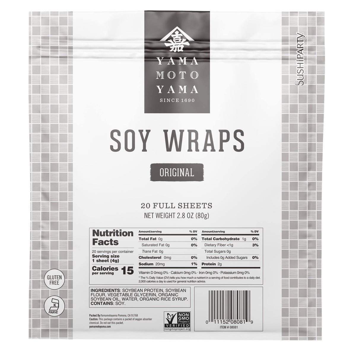 Yamamotoyama Sushi Soy Wrapper original sheet for easy at-home rolls with mild flavor
