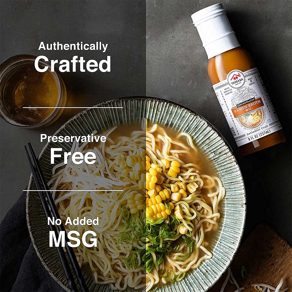Yamasa gluten free miso broth label highlighting no MSG added