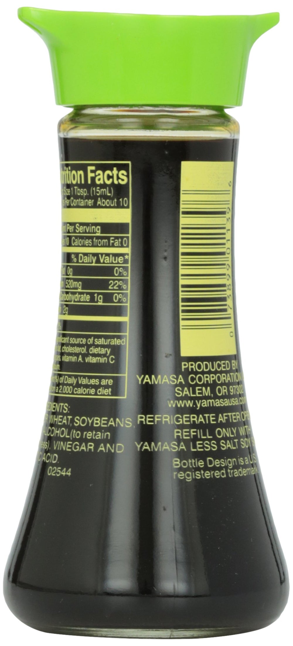 Yamasa Less Salt Soy Sauce kitchen scene suggests everyday use in marinades and sauces.