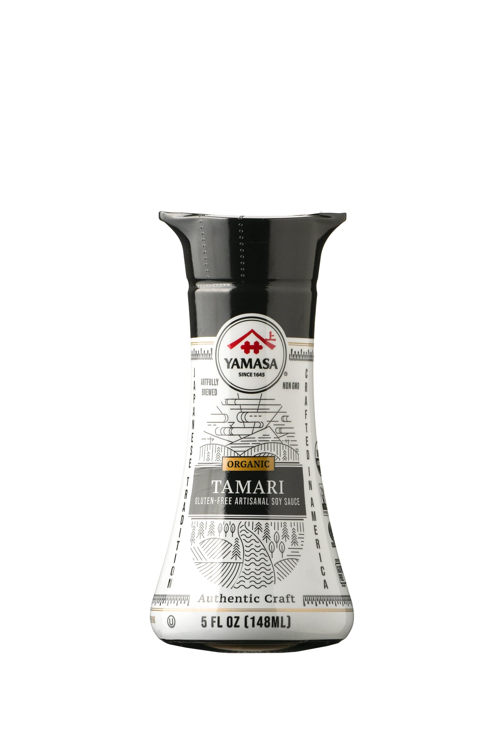 Yamasa Organic Tamari bottle ready for pour to elevate sauces.