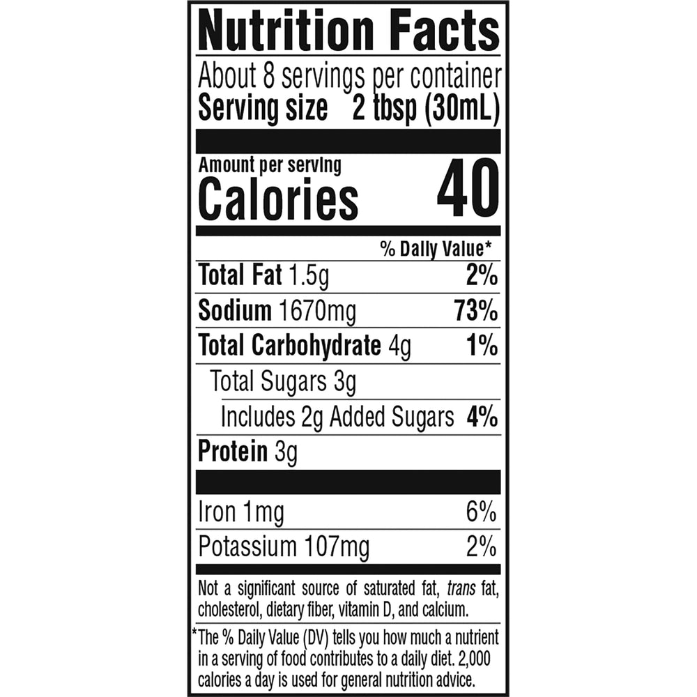 Yamasa label close up emphasizes preservative free and gluten free attributes.