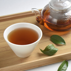 YAMASAN KYOTO UJI hojicha hot brew, earthy notes and gentle sweetness.