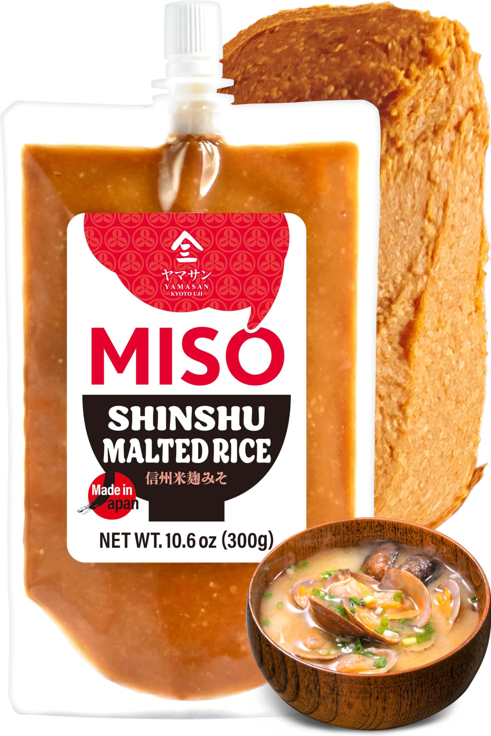 YAMASAN KYOTO UJI red miso tube packaging for easy one-handed use.