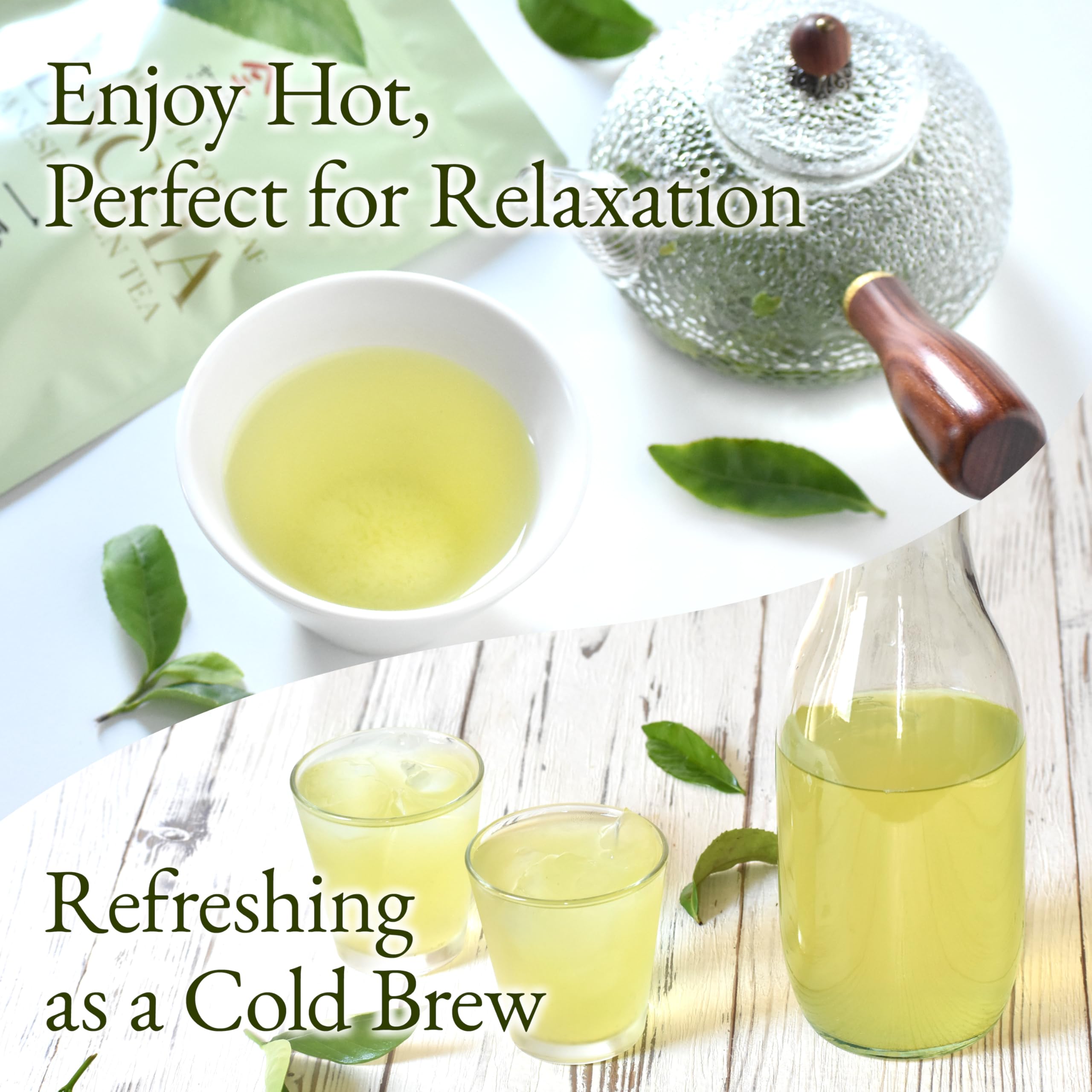 YAMASAN KYOTO UJI Sencha loose leaves deliver a bright aroma and clean aftertaste.
