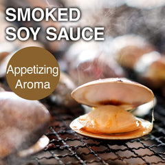 YAMASAN KYOTO UJI smoked shoyu with wood-smoke close-up highlighting oak-beech-Sakura blend.