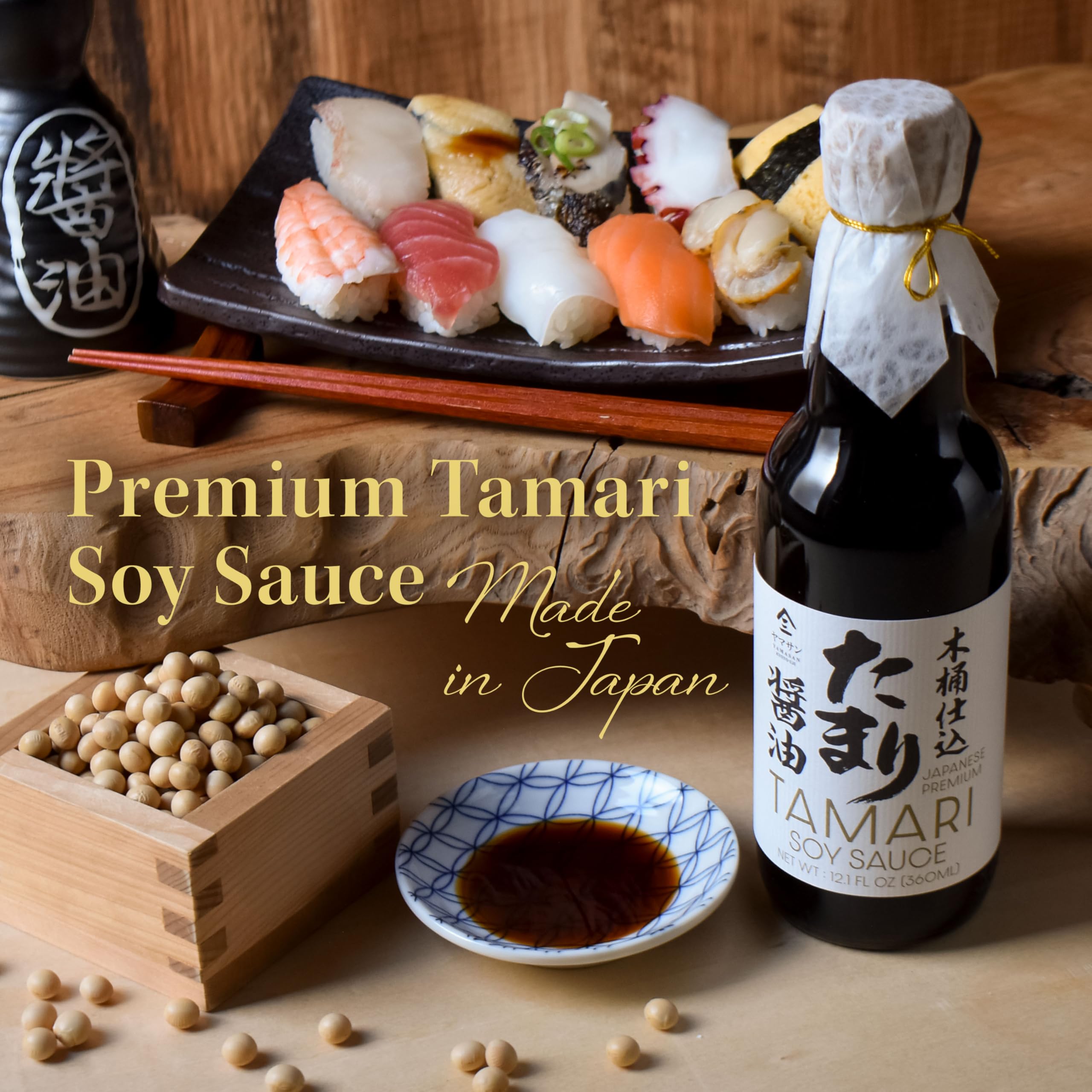 YAMASAN KYOTO UJI tamari gluten-free label for safe gluten-free cooking.