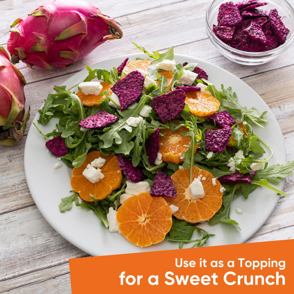 Yammy 1-ingredient dragon fruit chips with a clean label.