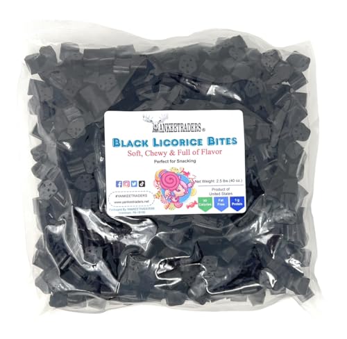 YANKEETRADERS Black Licorice Bites bag view emphasizes bulk value for sharing