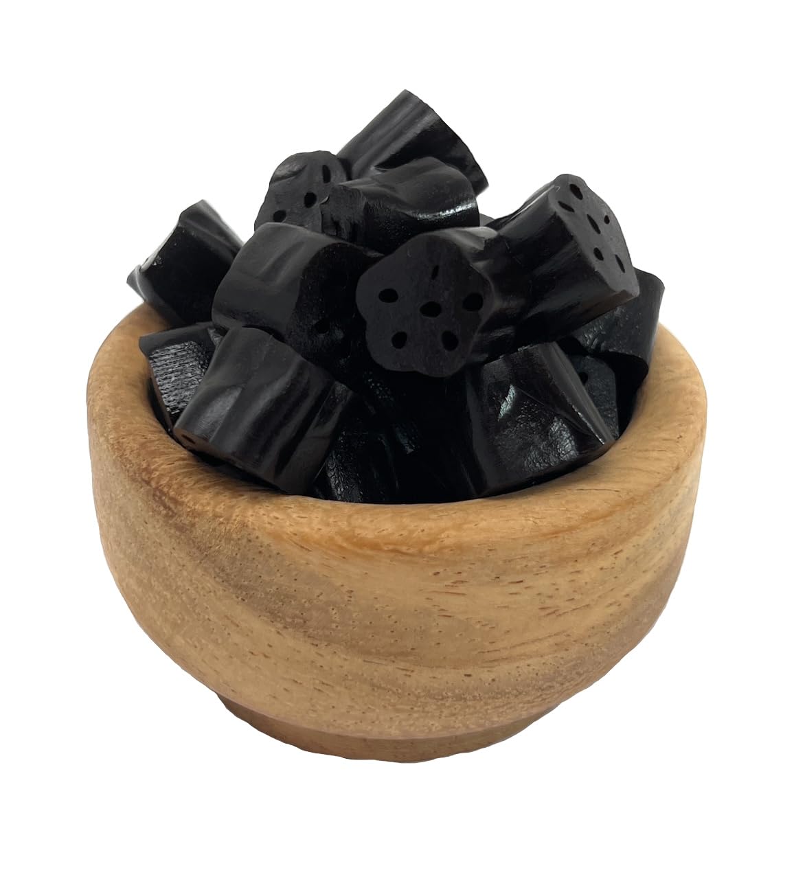 YANKEETRADERS Black Licorice Bites texture close-up conveys softness and chewiness