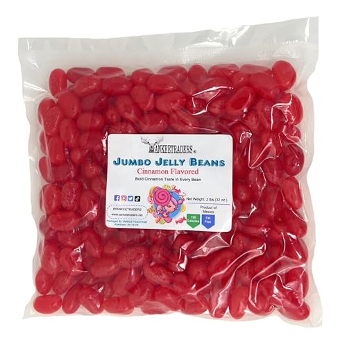 YANKEETRADERS Cinnamon Jelly Beans 2lb bulk bag ideal for parties and sharing