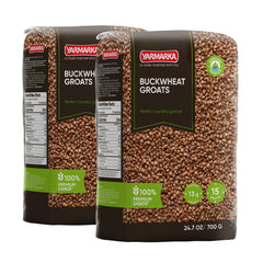 Yarmarka buckwheat packaging on display, convenient two-pack for pantry staples.