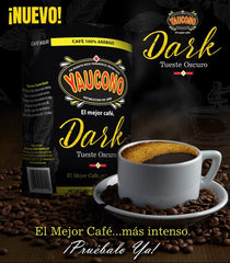 Yaucono Dark Roast bag back with degassing valve preserves aroma for richer brews
