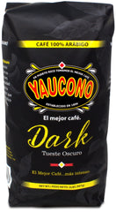 Yaucono Dark Roast whole beans in a 2 lb bag, ideal for versatile home brewing