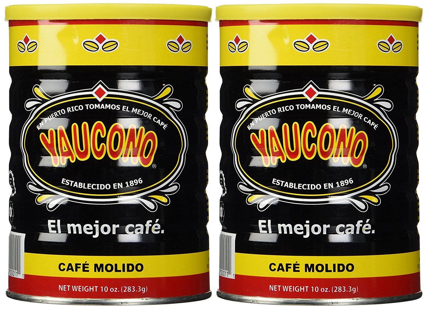Yaucono ground coffee two-pack front view for busy mornings.