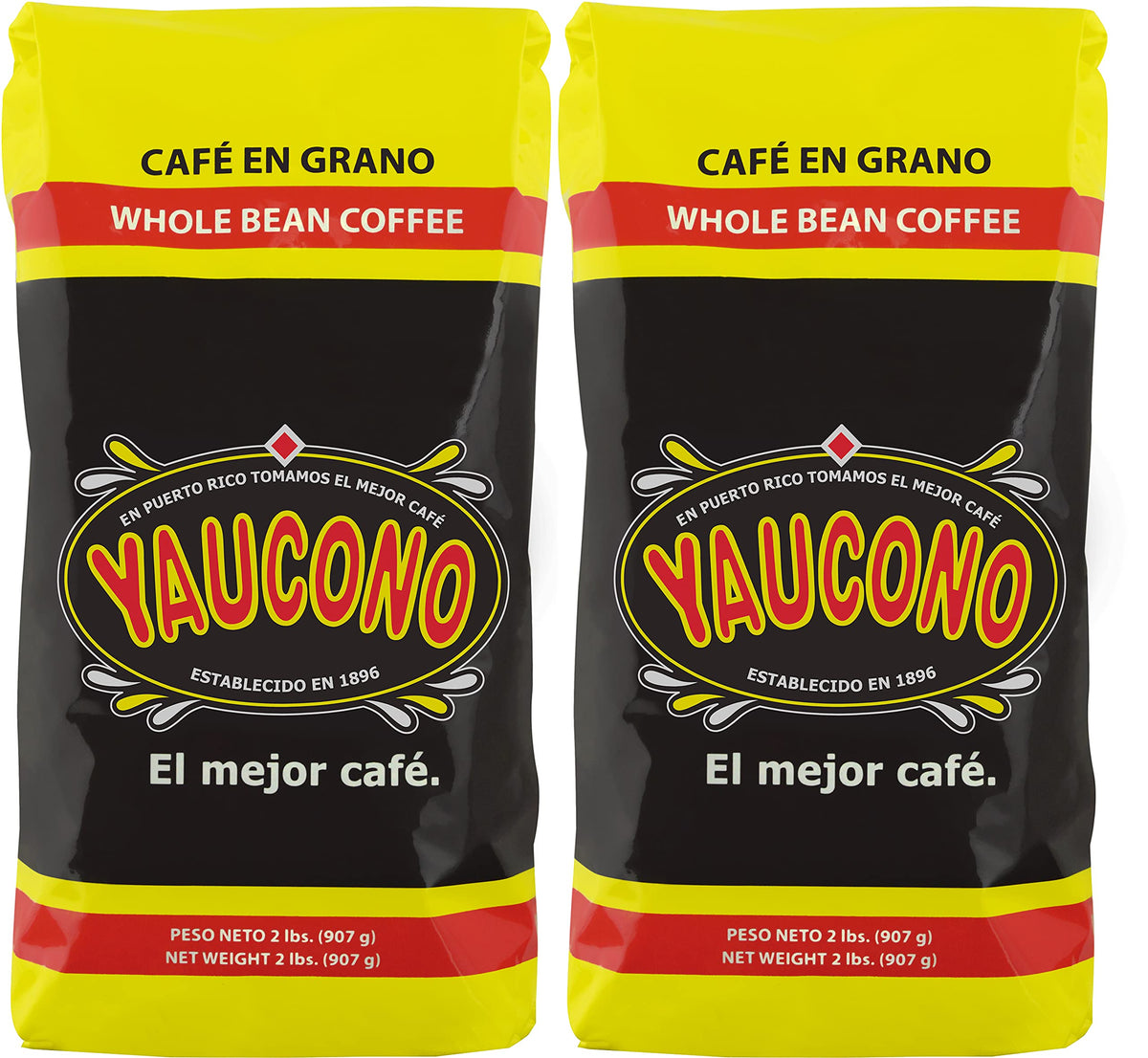 Yaucono whole bean coffee medium roast bags ready for brewing
