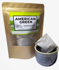 Yaupon Brothers American Green Tea bags ready to steep for a smooth morning.