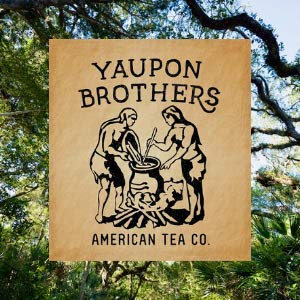 Yaupon Brothers Organic Leaves packaging highlighting USA-sourced, sustainable tea.