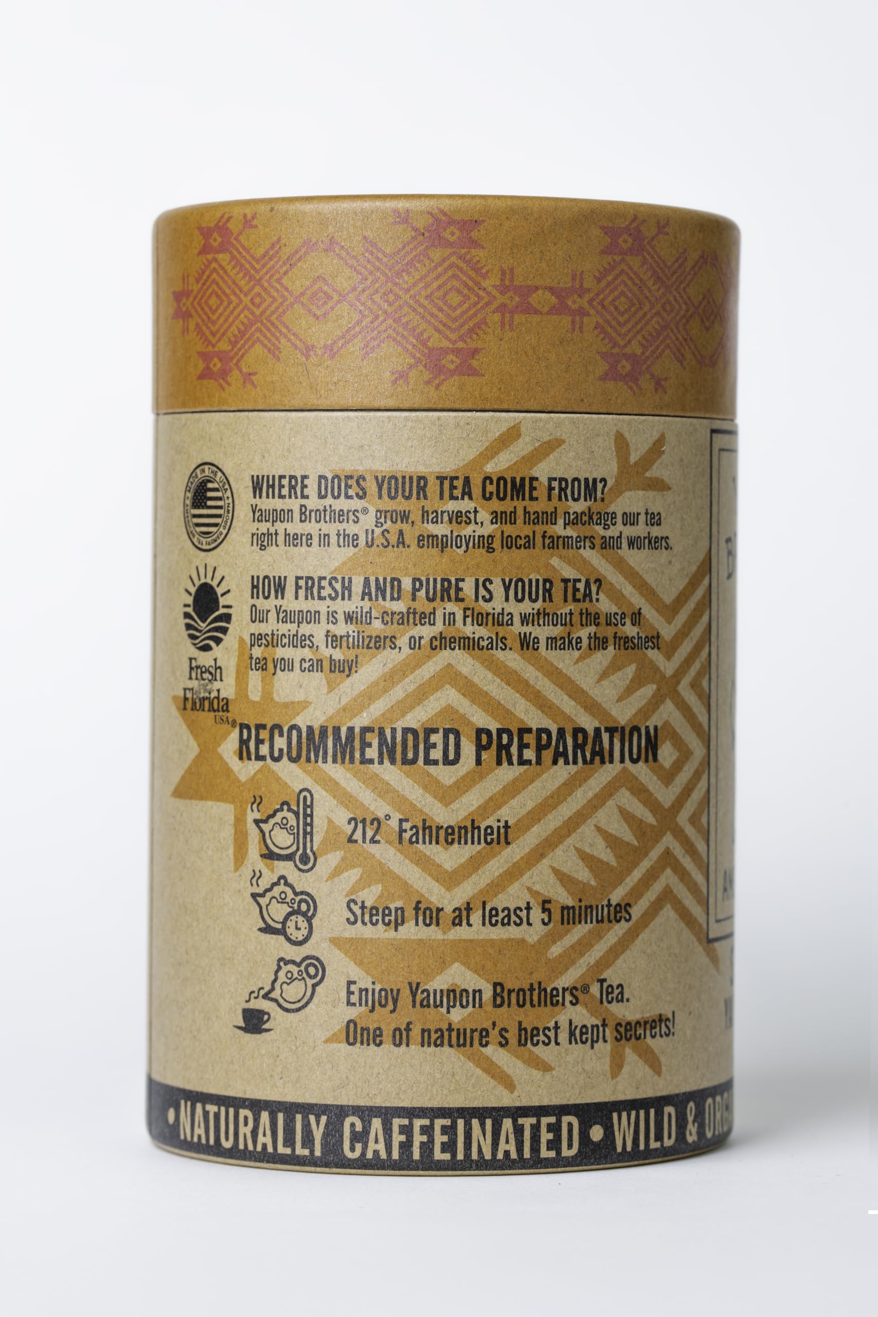 Yaupon Peach Green Tea ingredients highlight organic peach and green tea flavors