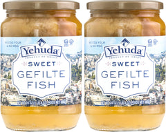 Yehuda Sweet Gefilte Fish jar offering convenient, ready-to-serve traditional flavor