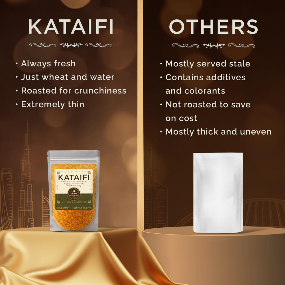 Yelgna & Moust kataifi bakes to crisp golden edges.