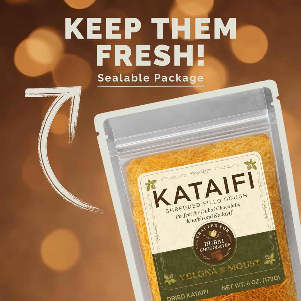 Yelgna & Moust knafeh cheese layers enable premium dessert assembly.