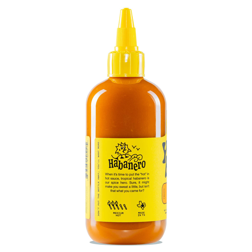 Yellowbird Classic Habanero bottle with gluten-free vegan badge.