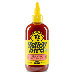 Yellowbird Sriracha bottle pour highlights mellow heat with a sweet garlic finish, great for topping bowls