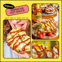 Yellowbird Sriracha spice profile graphic suggests balanced heat for daily meals