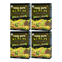 Kurupi Mint Boldo Yerba Mate 500 g 4-pack packaging highlights premium herbal blend