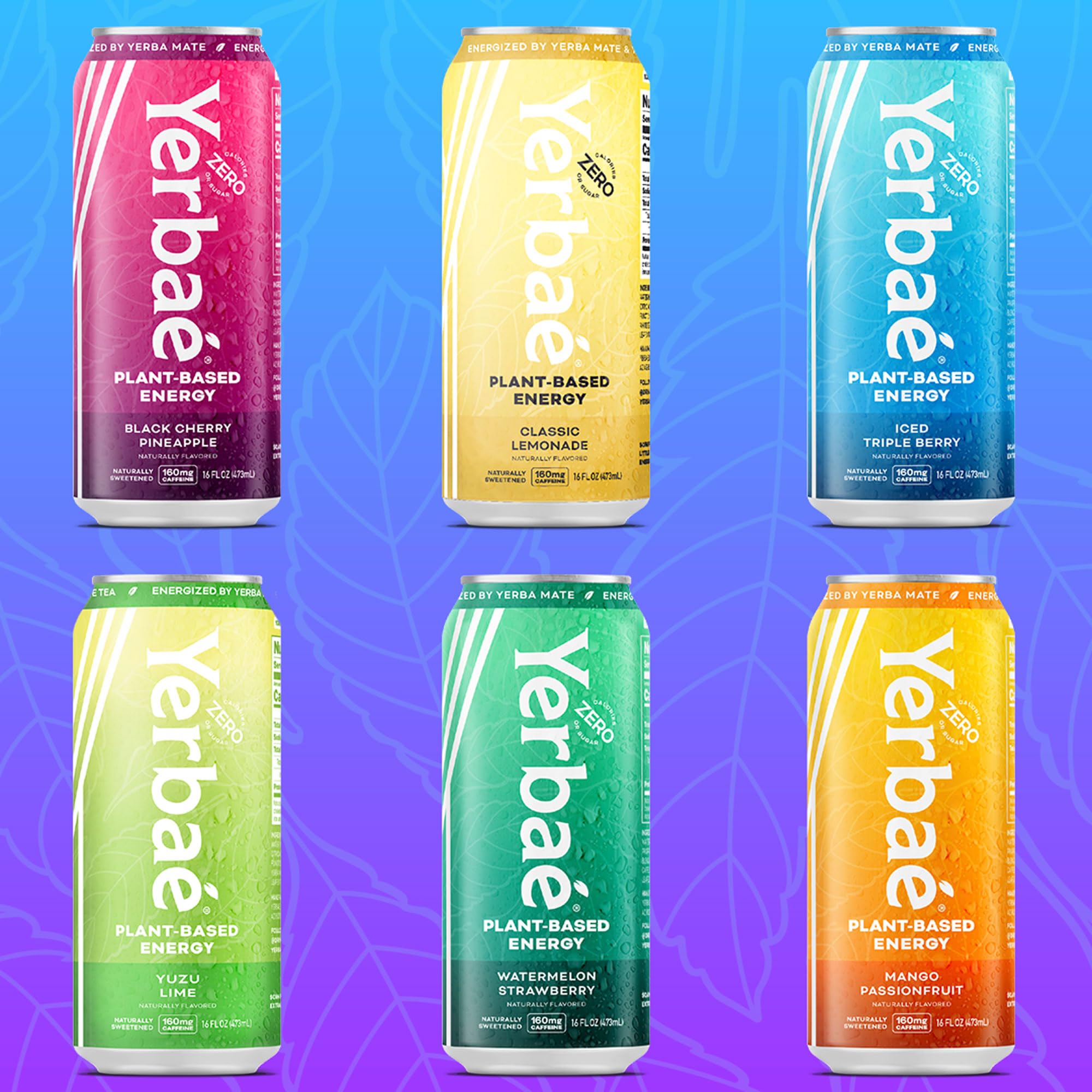 Yerbaé assorted flavors pack front view highlighting variety for on-the-go energy.