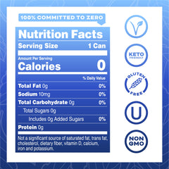 Yerbaé Energy Seltzer Acai Blueberry label highlights zero sugar and clean energy