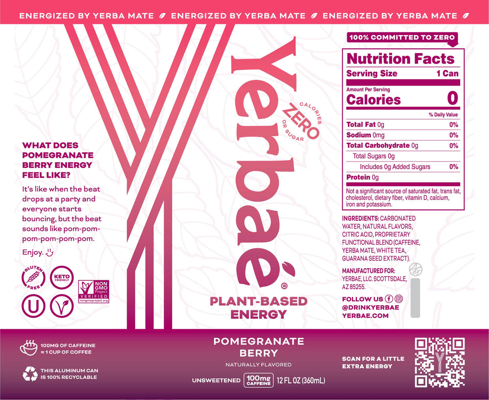 Pack of Yerbaé Energy Seltzer twelve cans for daily refreshment