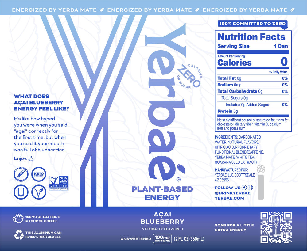 Yerbaé Energy Seltzer Strawberry Kiwi can — zero sugar, clean energy.