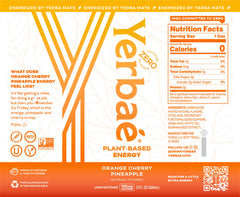 Close-up of Yerbaé logo with yerba mate imagery for natural caffeine.