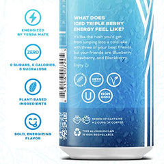 Yerbae label closeup triple berry reveals clean ingredients.