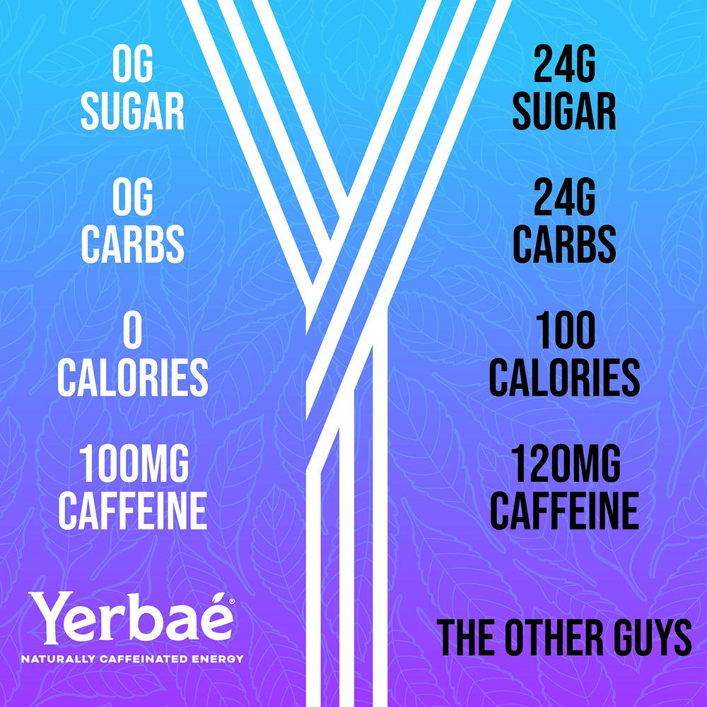 Yerbae Natural caffeine from Yerba Mate enhances focus on the go.