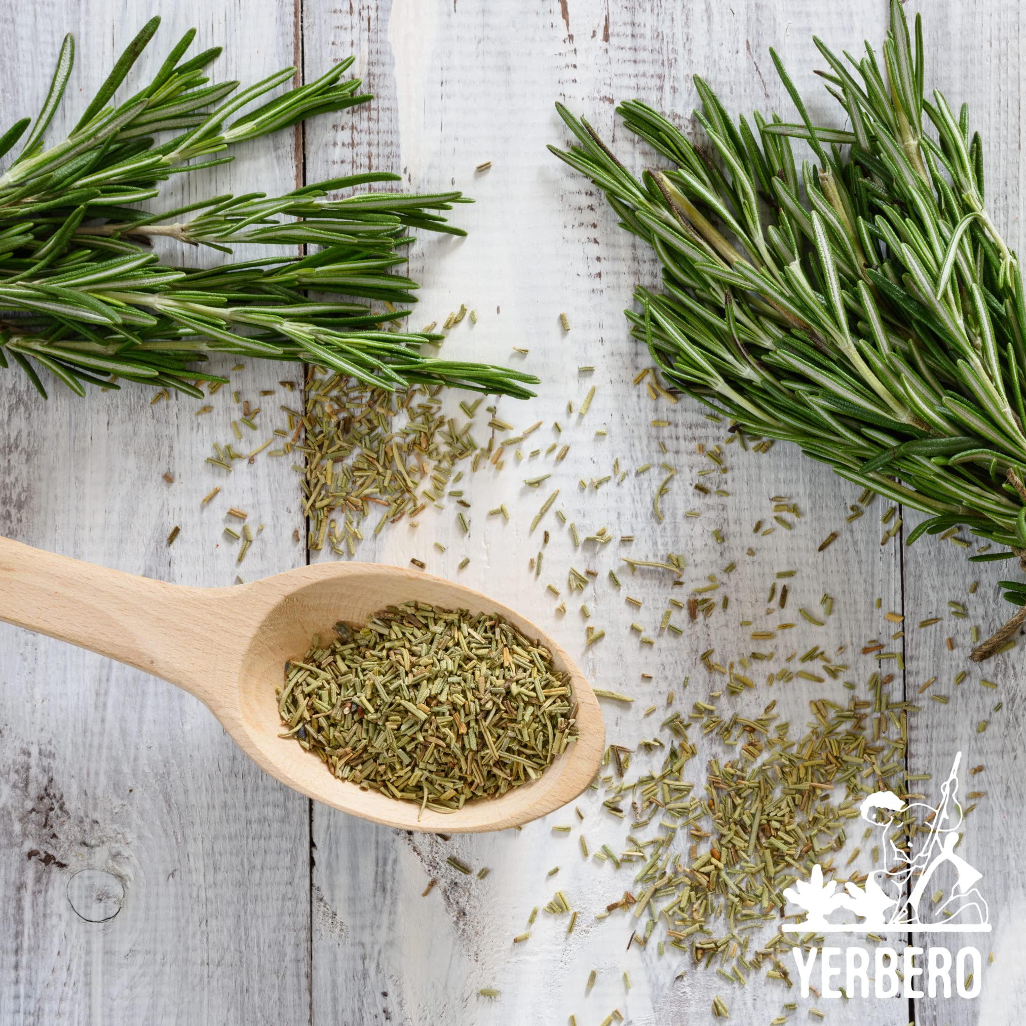 Yerbero rosemary tea hot water pour capturing a warm infusion