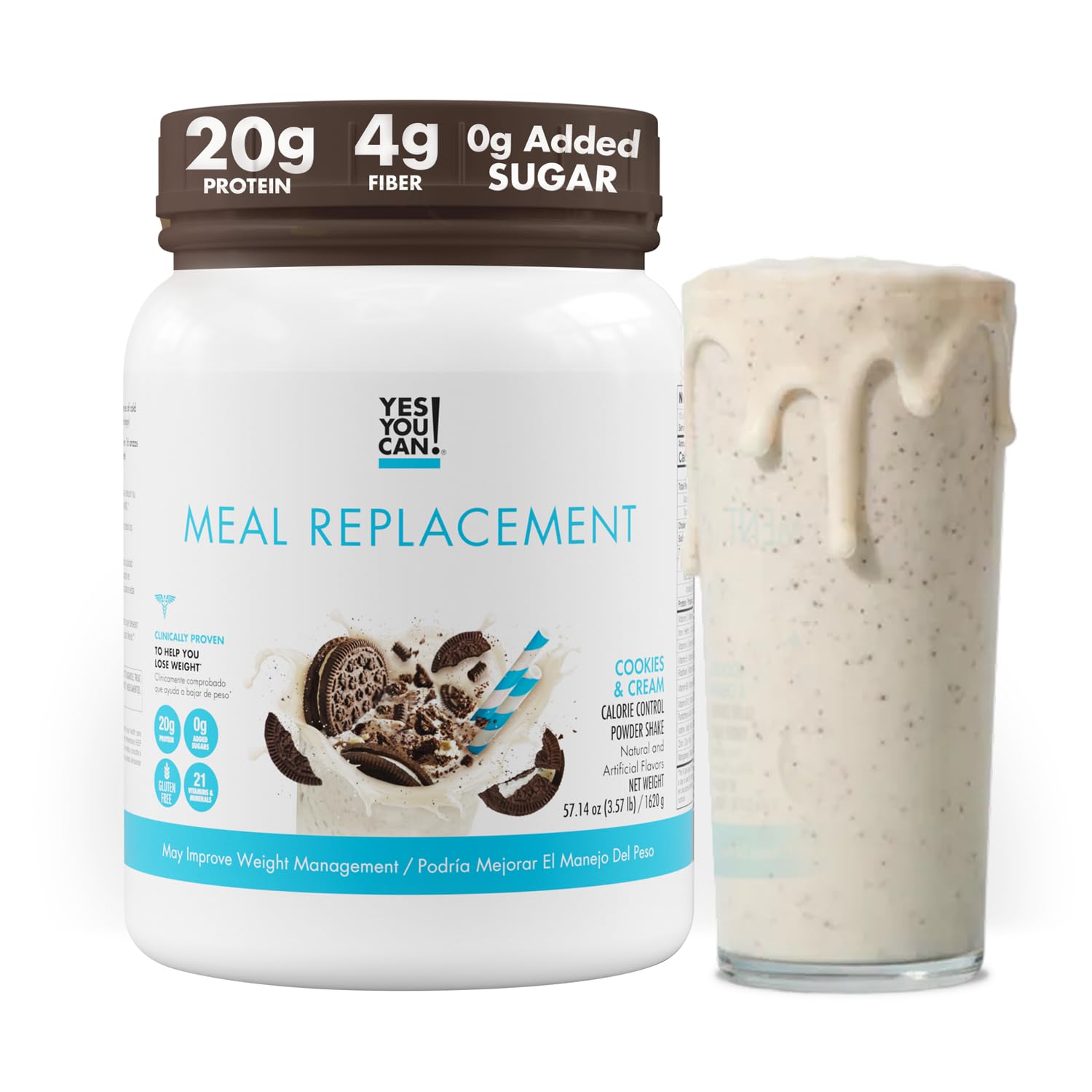 Yes You Can! complete meal replacement tub front for convenient daily nutrition