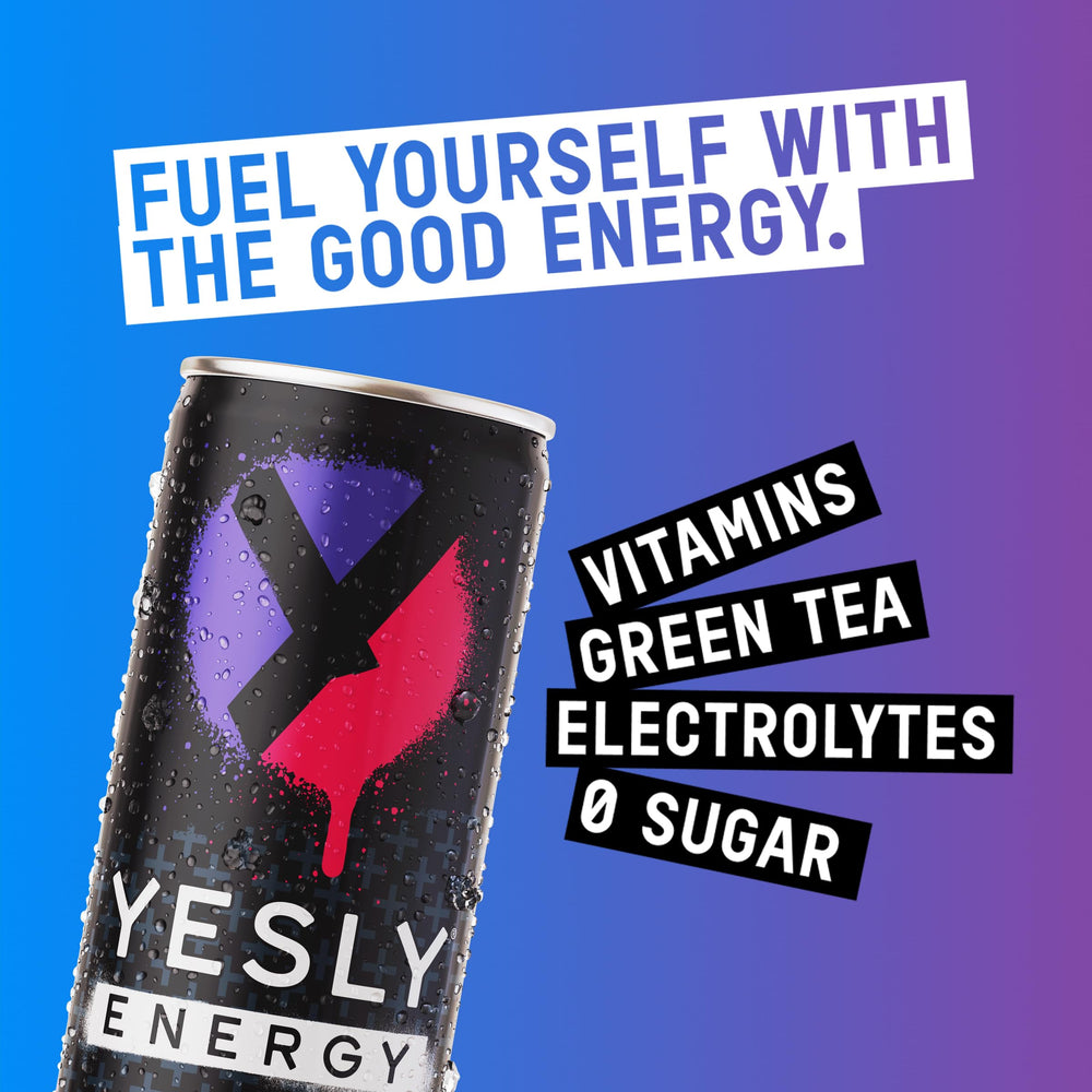 Yesly Energy Drink ingredients label highlights magnesium and potassium