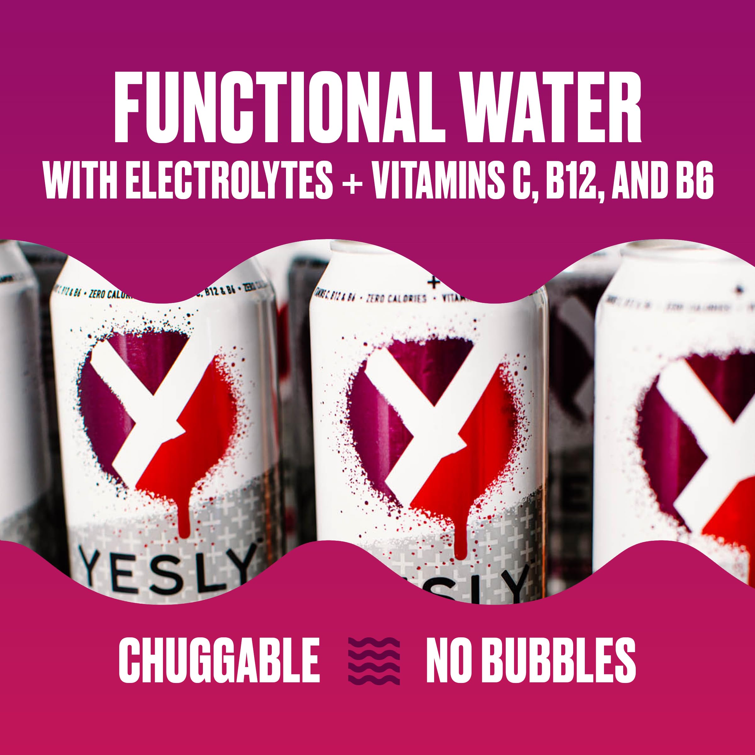 Yesly Black Cherry glass serve captures balanced flavor for quick hydration.