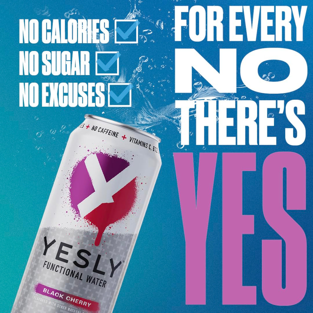 Yesly on work desk scene suggests sip-friendly hydration during the day.