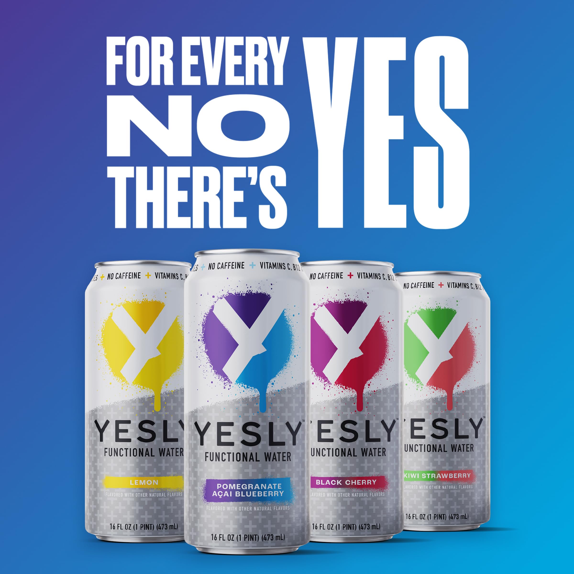 Yesly on-the-go hydration scene emphasizing caffeine-free option