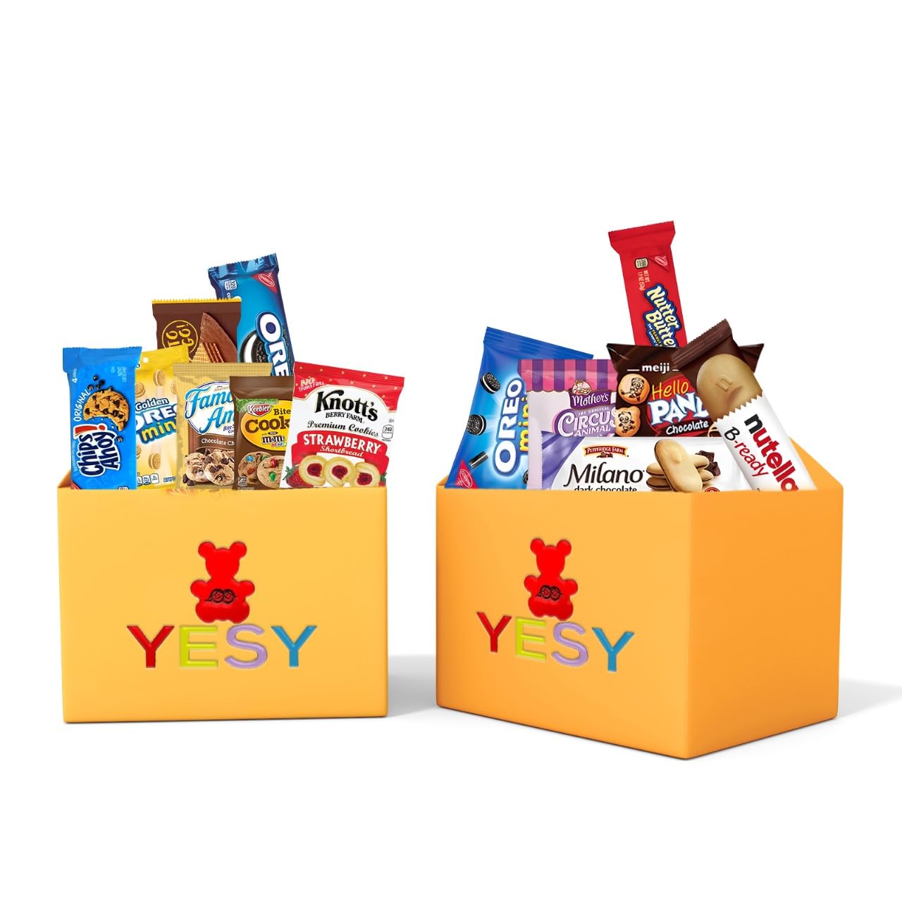 YESY Panda and Keebler selection, kid-friendly treats for lunchboxes.